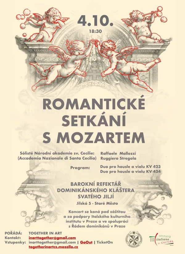 KOMORNÍ KONCERT 4. října 2019 od 18:30 Barokní refektář Kláštera Dominikánů u sv. Jiljí v Praze na Starém Městě